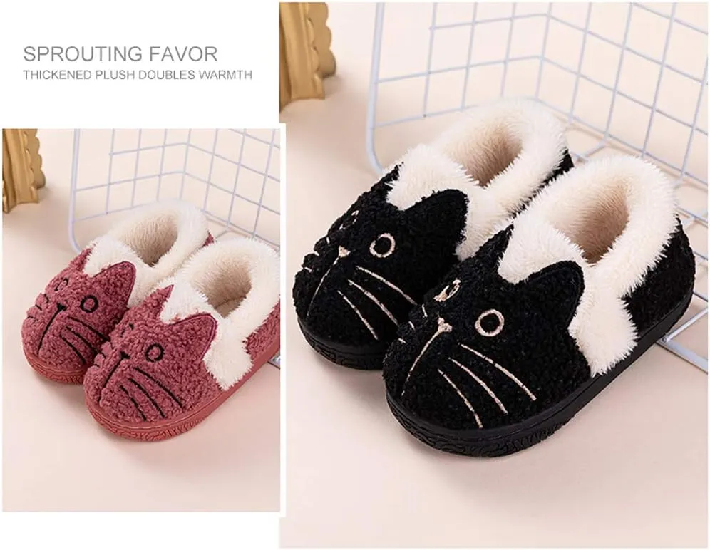 Girls House Slippers Kids Plush House Shoes Boys Warm Cartoon Slippers Cute Animal Winter Indoor Slipper