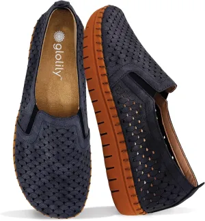Glolily Elle Perf Women's Comfort Sneakers - Orthotic Lightweight & Flexible Walking Shoes with Arch Support, Comfortable Casual Fashion Shoes for Women