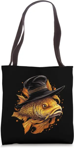 Gold Barb Fishing Funny Graphic Fisherman Gift Tote Bag