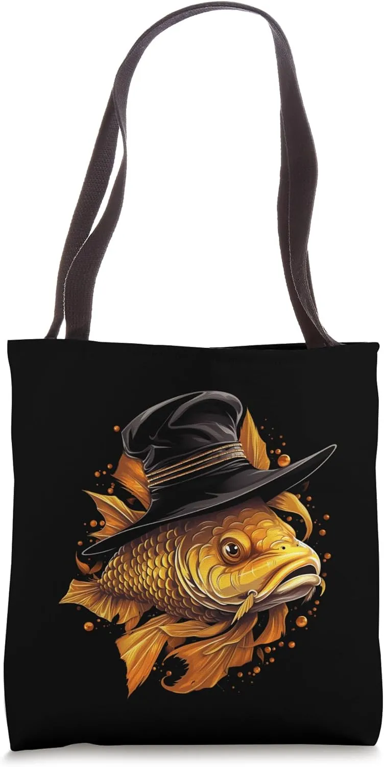Gold Barb Fishing Funny Graphic Fisherman Gift Tote Bag