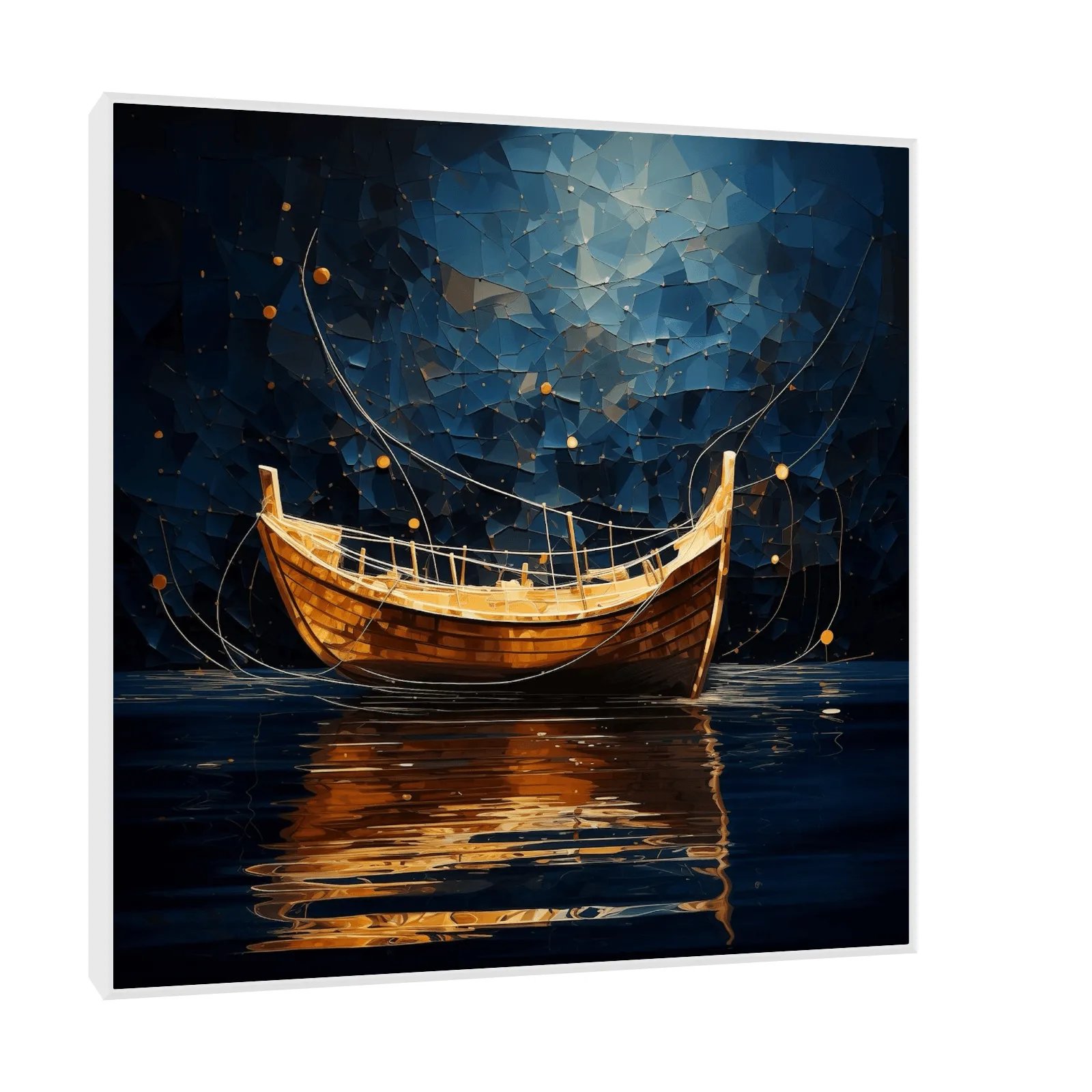 Golden boat in the night