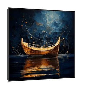 Golden boat in the night