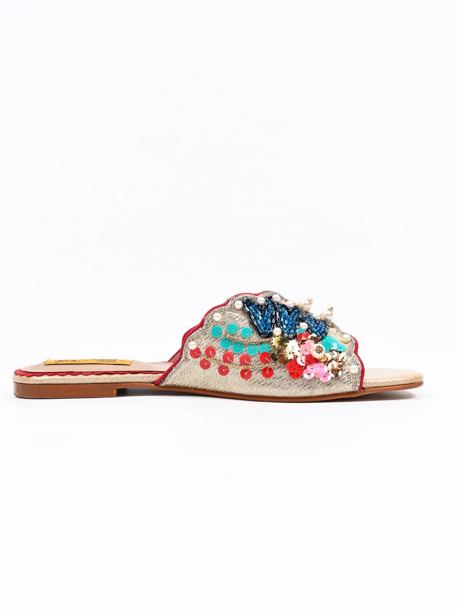 Golden Multi Fancy Slipper