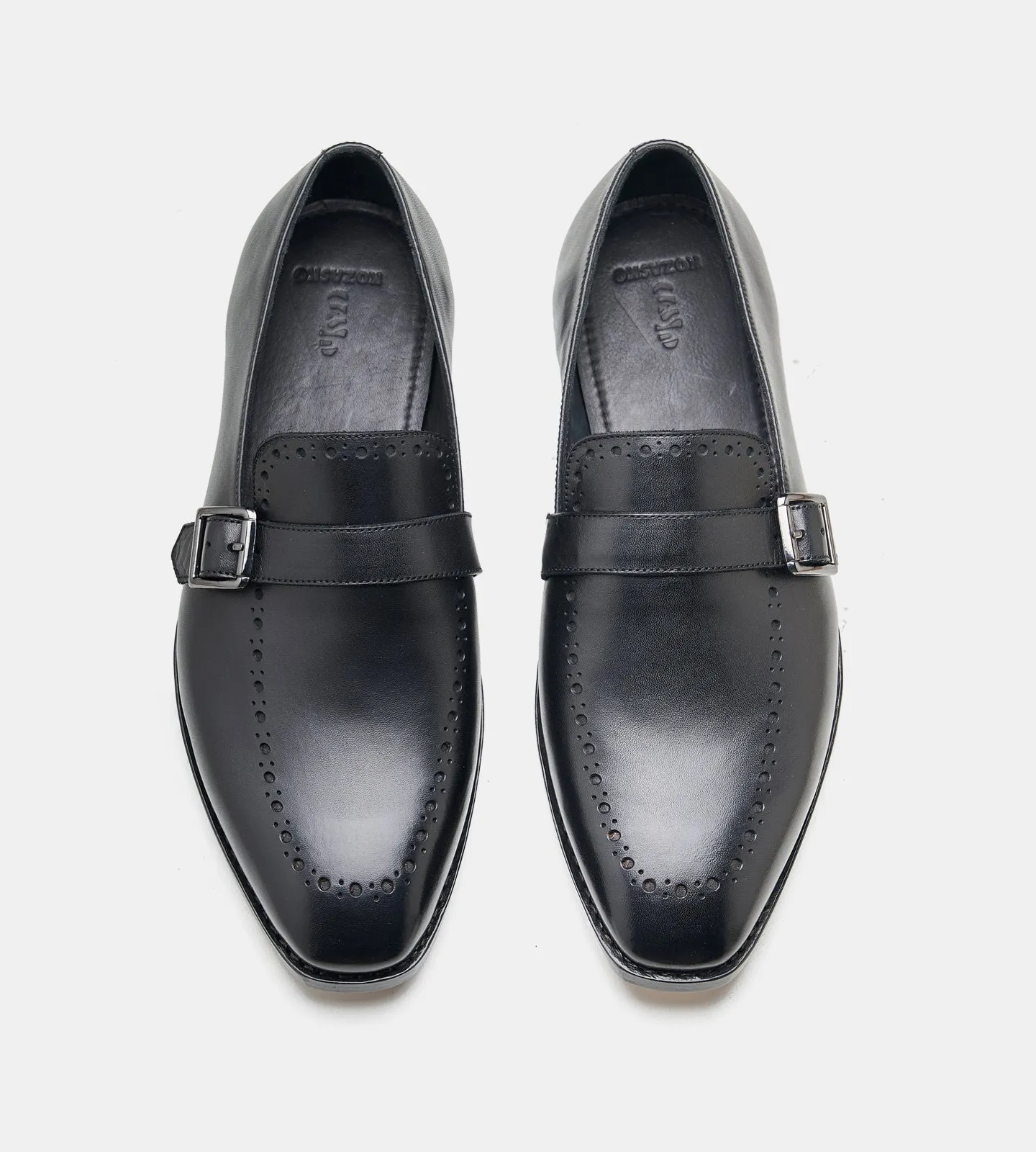 Goodyear Welted Black Strap Loafer