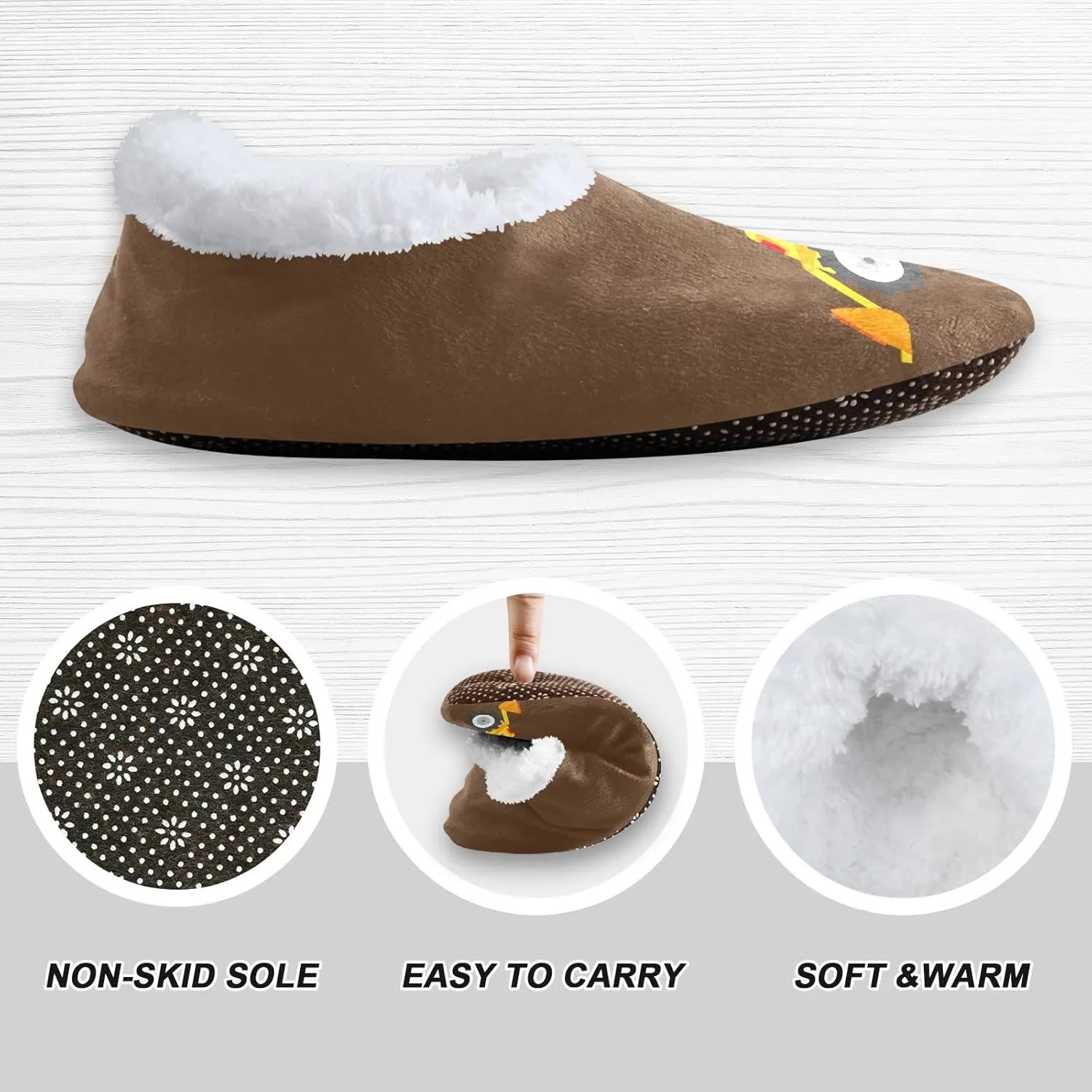 Gredecor Boys Girls Toddler Slippers for Kids Home House Slippers Warm Fur Non Slip Plush Indoor Slipper Socks