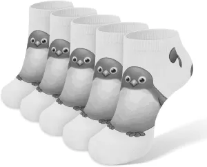 Grey Ankle Socks for Men & Women, 5 Pairs Breathable Soft Low Cut Socks, Stretch Sweat Wicking Sox