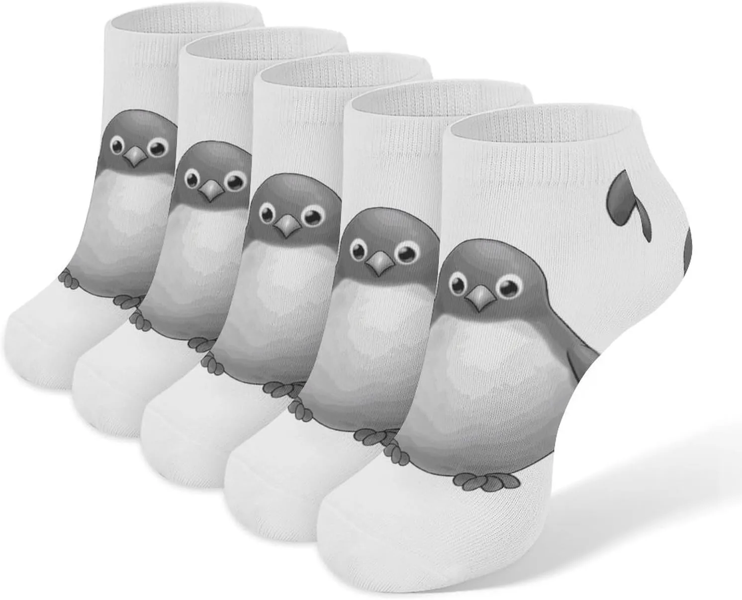 Grey Ankle Socks for Men & Women, 5 Pairs Breathable Soft Low Cut Socks, Stretch Sweat Wicking Sox