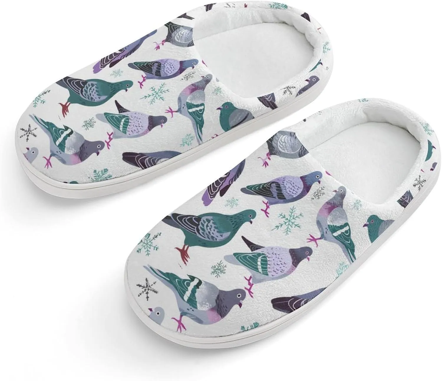 Grey Pigeons Cute Cotton Slippers Anti-slip House Shoe Slipper Indoor Outdoor