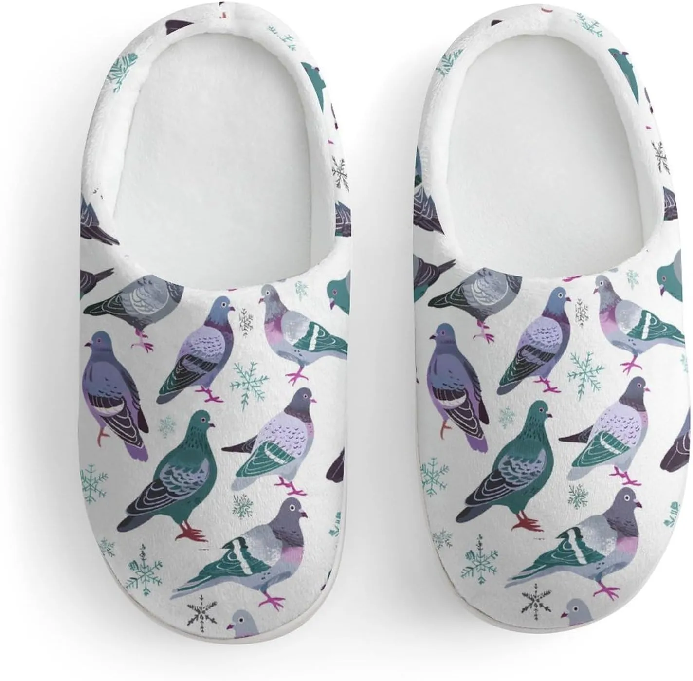 Grey Pigeons Cute Cotton Slippers Anti-slip House Shoe Slipper Indoor Outdoor