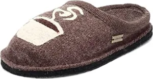 HAFLINGER Coffee Unisex Wool Slippers
