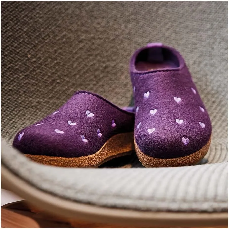 HAFLINGER Cuoricini Felt Clog Wool Slipper