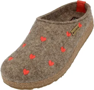 HAFLINGER Cuoricini Felt Clog Wool Slipper