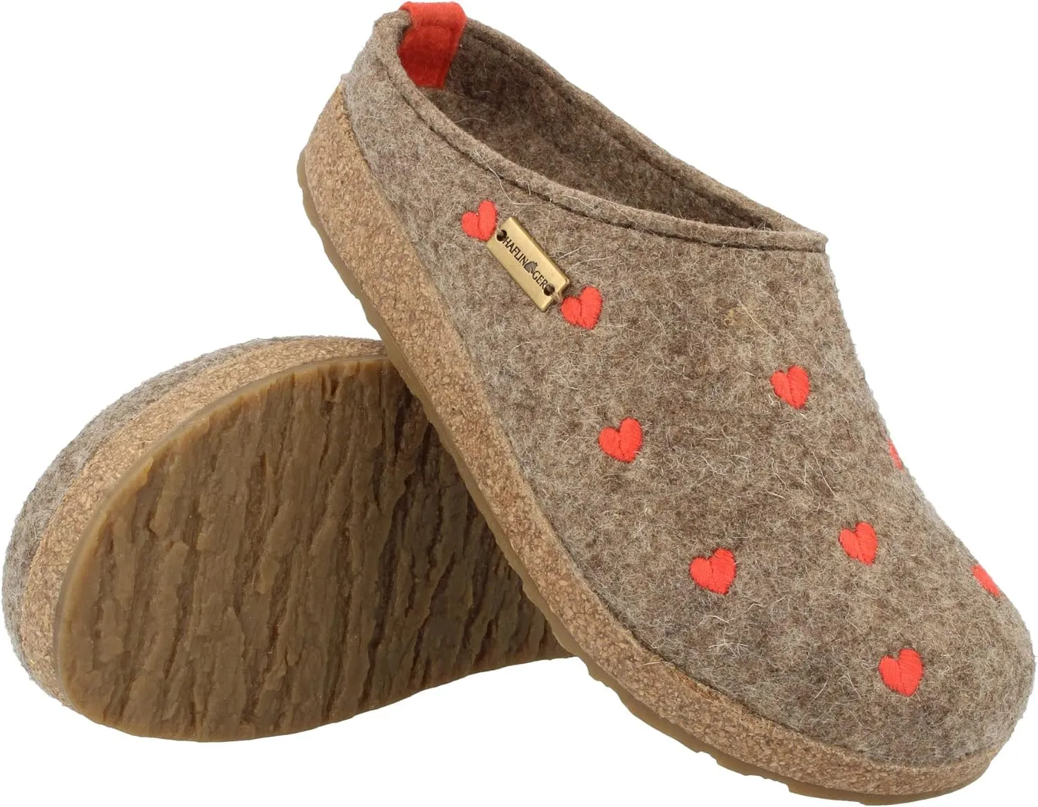 HAFLINGER Cuoricini Felt Clog Wool Slipper