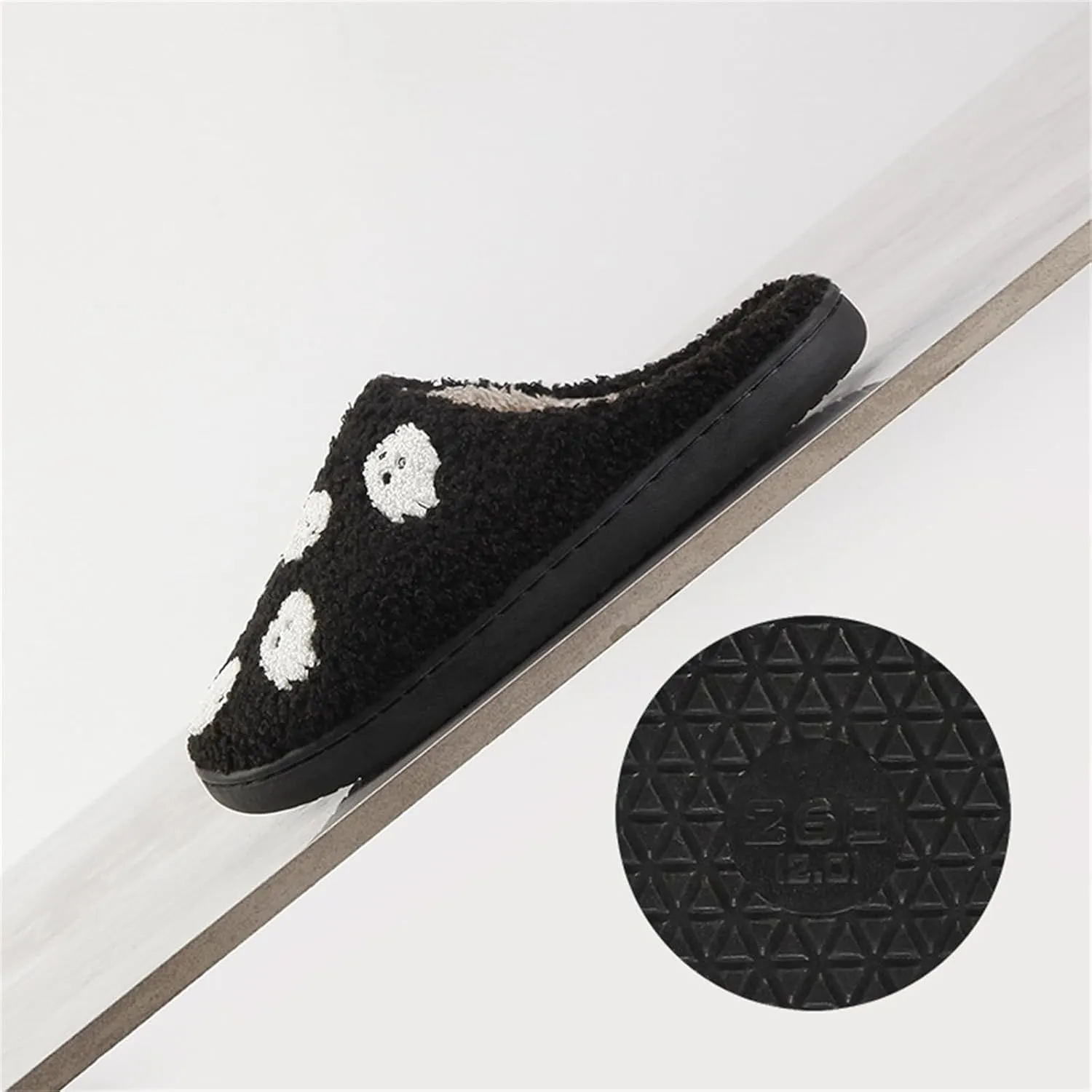 Halloween Pumpkin Slippers for Womens Mens Cute Cartoon Slippers Plush Warm Memory Foam Shoes