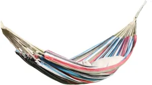 Hammock Outdoor Hammock Woven Tassel Thick Canvas Straight Stick Anti-Rollover Leisure Camping Single Double Swing Hammocks for Outside(Red,A)