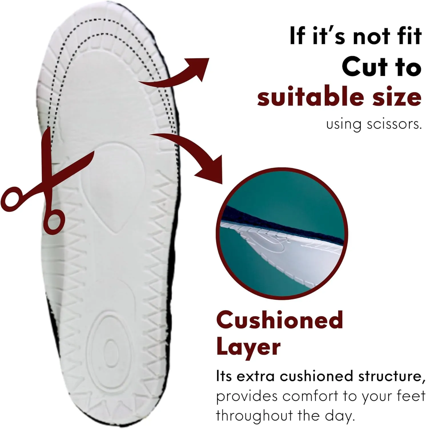 HANDARTE Thermal Leather Insoles | Soft Natural Wool Inserts for Men | Chrome-Free, Anti-Sweat & Anti-Odor - US M12.5 | EU47
