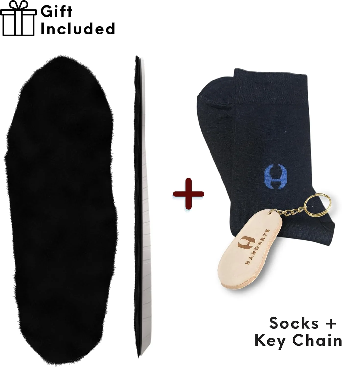 HANDARTE Thermal Leather Insoles | Soft Natural Wool Inserts for Men | Chrome-Free, Anti-Sweat & Anti-Odor - US M12.5 | EU47