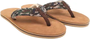 Hari Mari- Scouts- Men’s Nubuck Leather Flip Flops With Nylon Webbing Strap- No Break Ins, Firm Arch Support, and Beveled Edge to Reduce Tripping