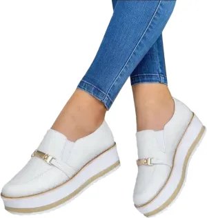 Hbeylia Women's Low-Top Slip Ons Sneakers Fashion Platform Wedge Chunky Bottom Patchwork Walking Running Tennis Shoes Canvas Sneakers Comfortable Flats Breathable Wedge Sneakers for Women Ladies