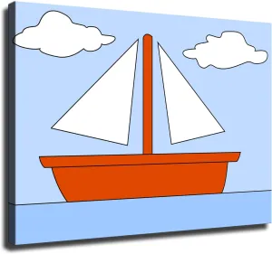 HD Aesthetic Art canvas prints- Ocean Picture Boat Clouds Boot See Simpsons posters wall art decorations suitable for kitchens homes offices hotels etc (08x10inch-Unframed)