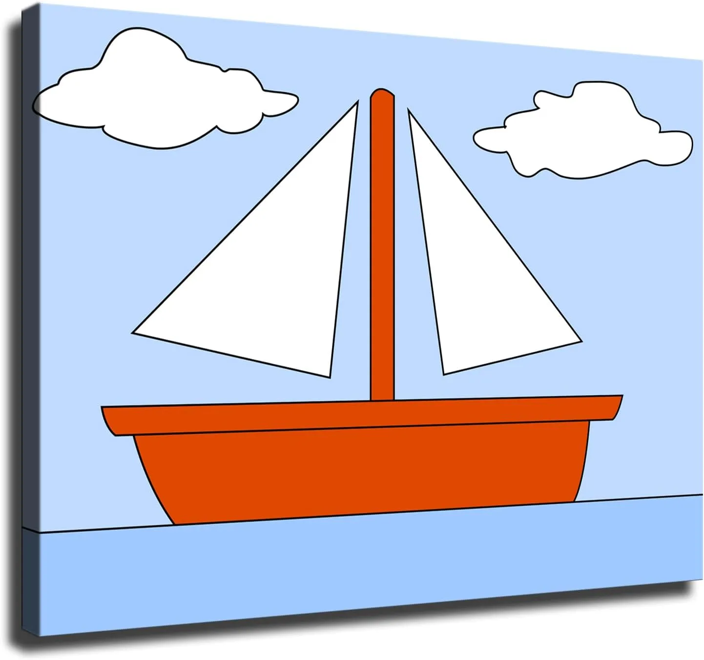 HD Aesthetic Art canvas prints- Ocean Picture Boat Clouds Boot See Simpsons posters wall art decorations suitable for kitchens homes offices hotels etc (08x10inch-Unframed)