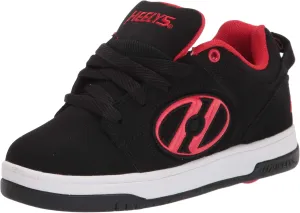 HEELYS Girls Voyager Tennis Shoe, Black/Red, 8 Big Kid