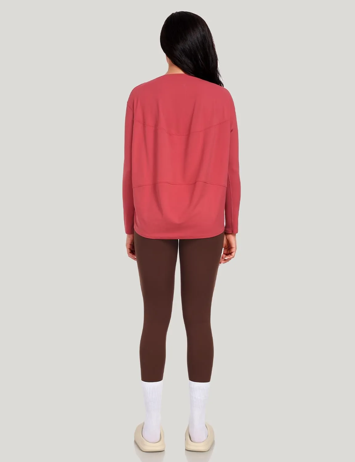 HeyNuts Long Sleeve Workout Shirts for Women Boat Neck Yoga Tops Loose Fit Soft Casual Shirts