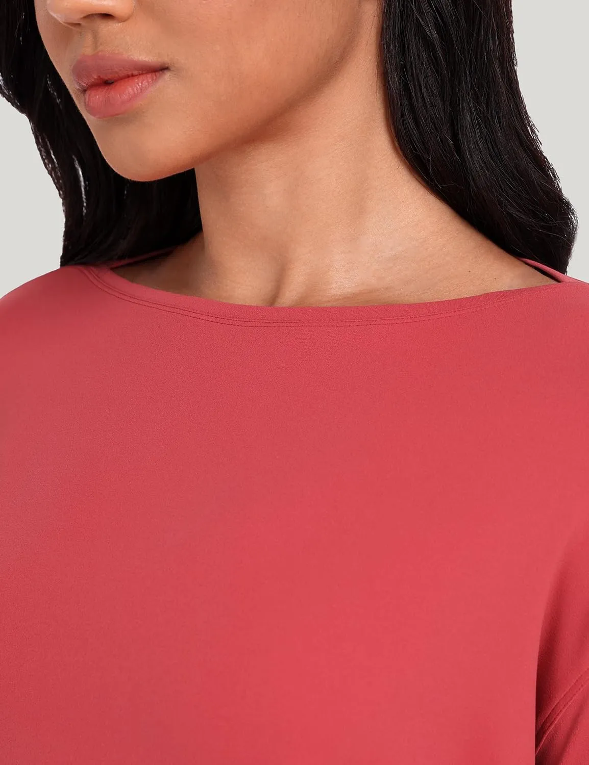 HeyNuts Long Sleeve Workout Shirts for Women Boat Neck Yoga Tops Loose Fit Soft Casual Shirts