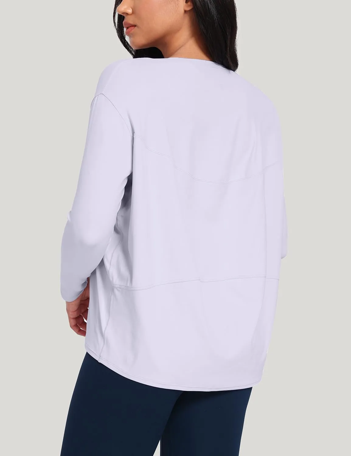 HeyNuts Long Sleeve Workout Shirts for Women Boat Neck Yoga Tops Loose Fit Soft Casual Shirts