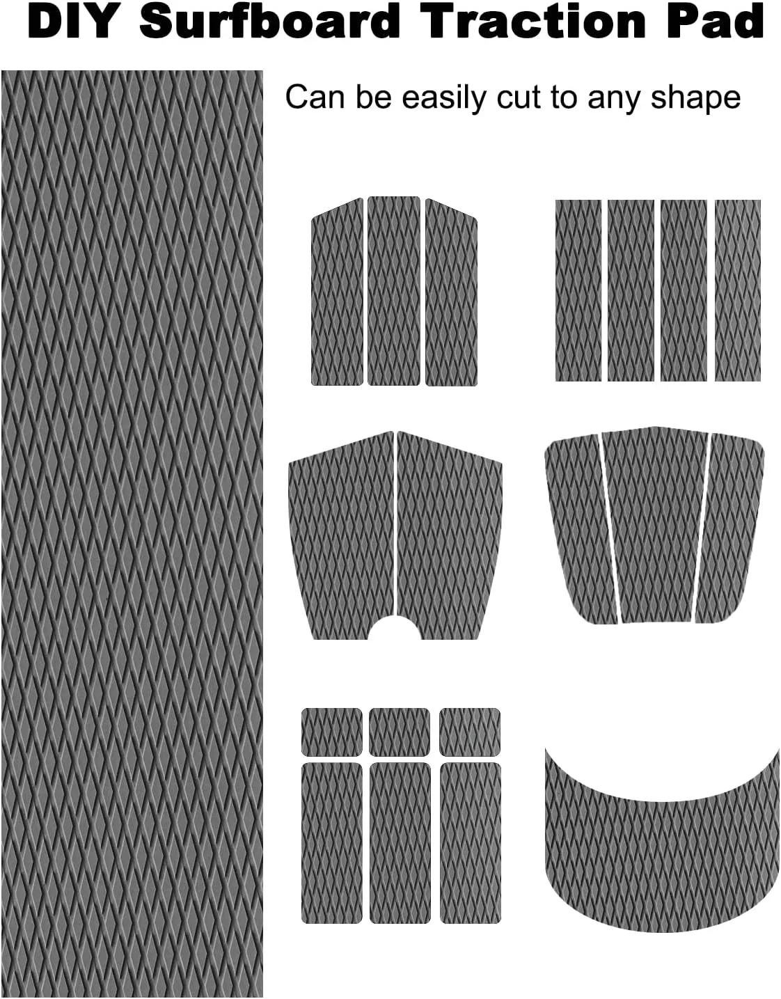 Hjdeck Universal Sufboard Pad EVA Foam Boat Flooring Decking Sheet Self-Adhesive Non-Slip Deck Grip Mat Marine Carpet for Yacht Boat Kayak Decking Golf Cart Fishing Boat RV Surfing Traction Pad