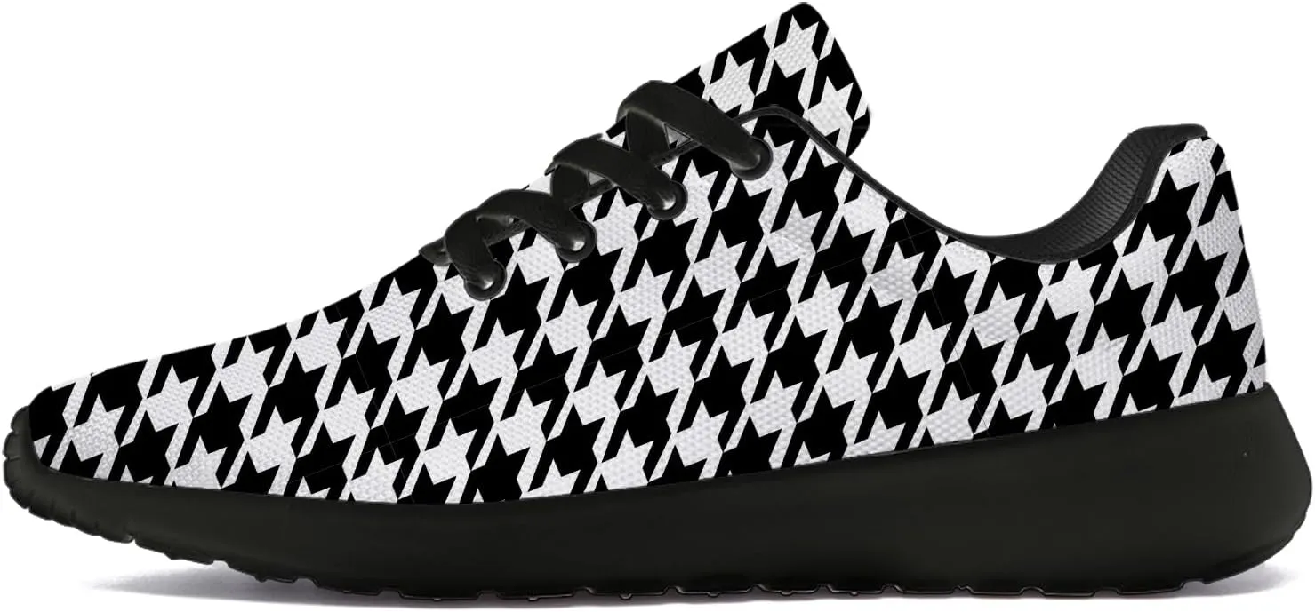 Houndstooth Print Shoes Women Men Lightweight Breathable Walking Tennis Shoes Running Sneakers Gifts for Dad Mom