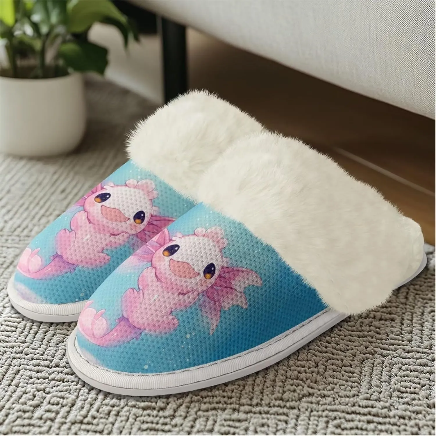 House Slippers for Women Indoor Winter Warm Fuzzy Slipper Size 5-12 Bedroom Non-Slip