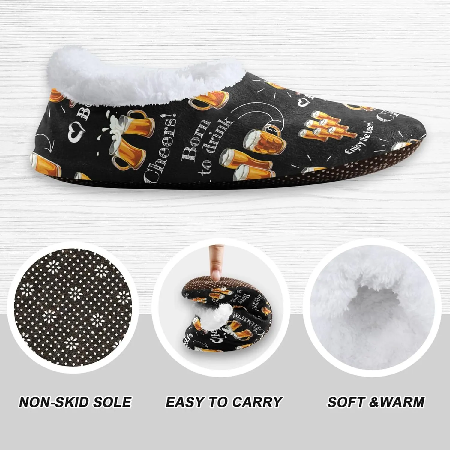 House Slippers Fuzzy Memory Foam Soft Slipper Socks for Woman Men