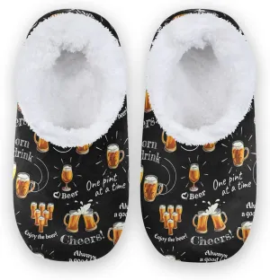 House Slippers Fuzzy Memory Foam Soft Slipper Socks for Woman Men
