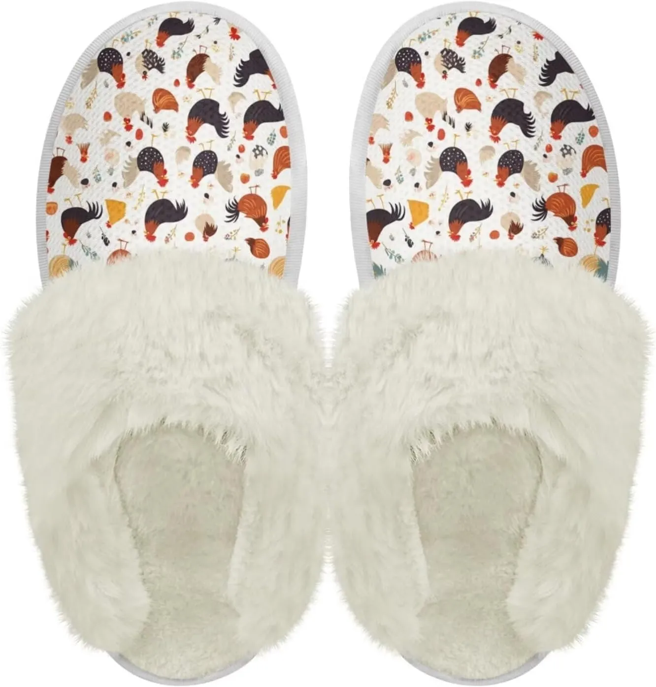 Howilath Fuzzy Slippers Women with Fur Edges House Shoes Bedroom Plush Slippers for Indoor & Outdoor