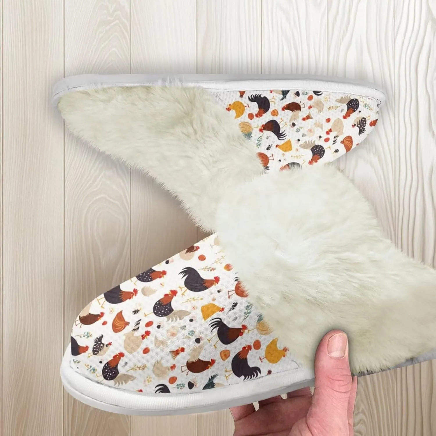Howilath Fuzzy Slippers Women with Fur Edges House Shoes Bedroom Plush Slippers for Indoor & Outdoor