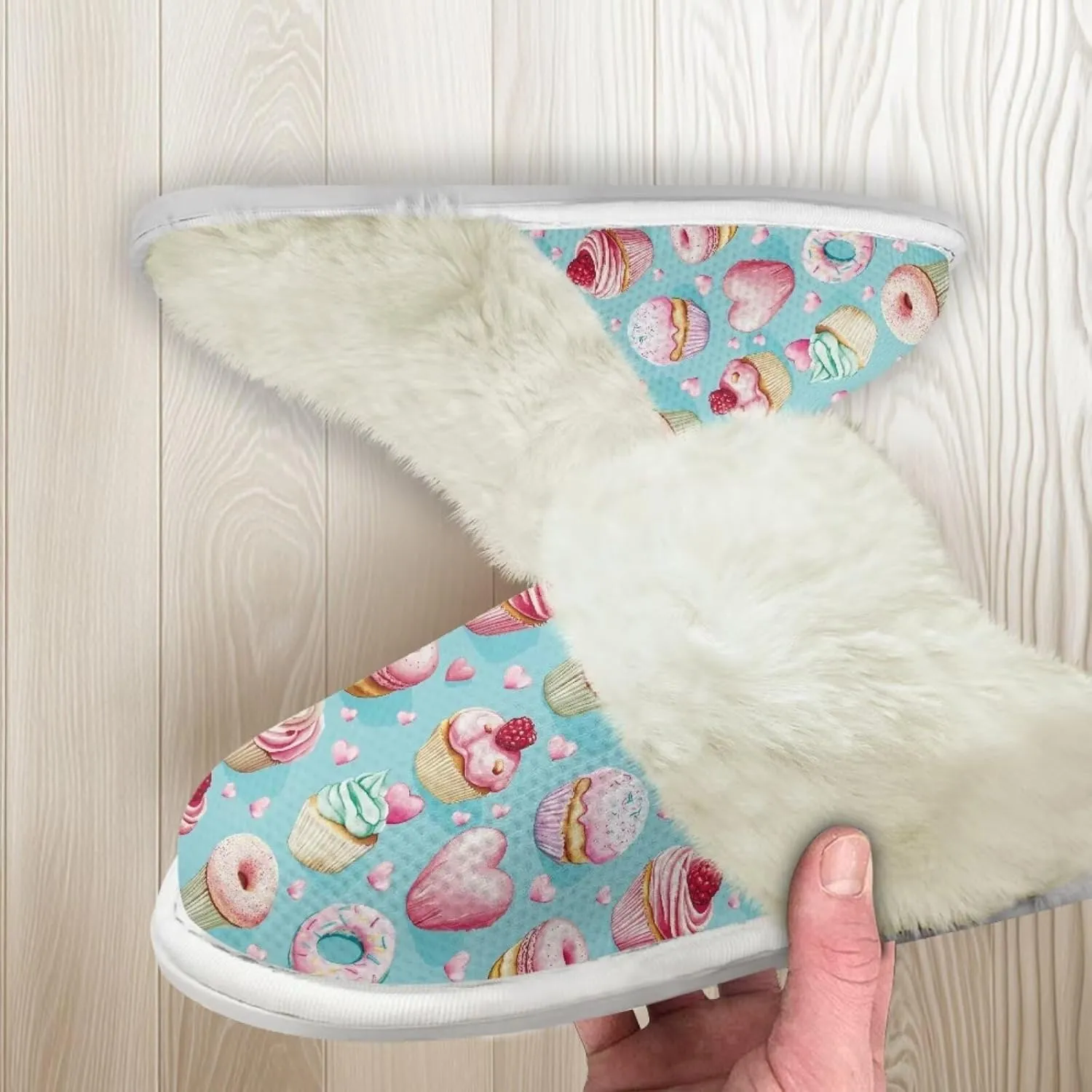 Howilath Fuzzy Slippers Women with Fur Edges House Shoes Bedroom Plush Slippers for Indoor & Outdoor