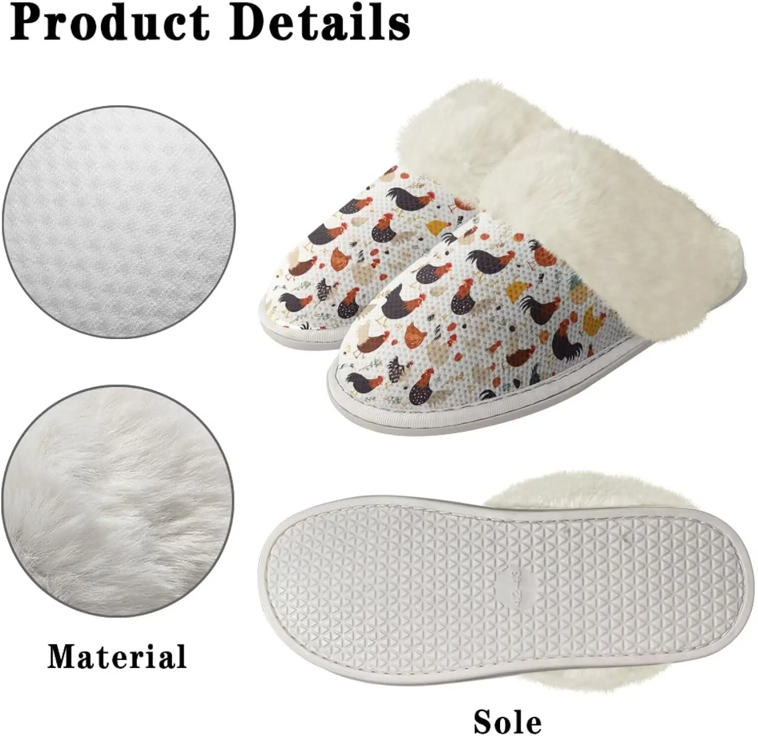 Howilath Fuzzy Slippers Women with Fur Edges House Shoes Bedroom Plush Slippers for Indoor & Outdoor
