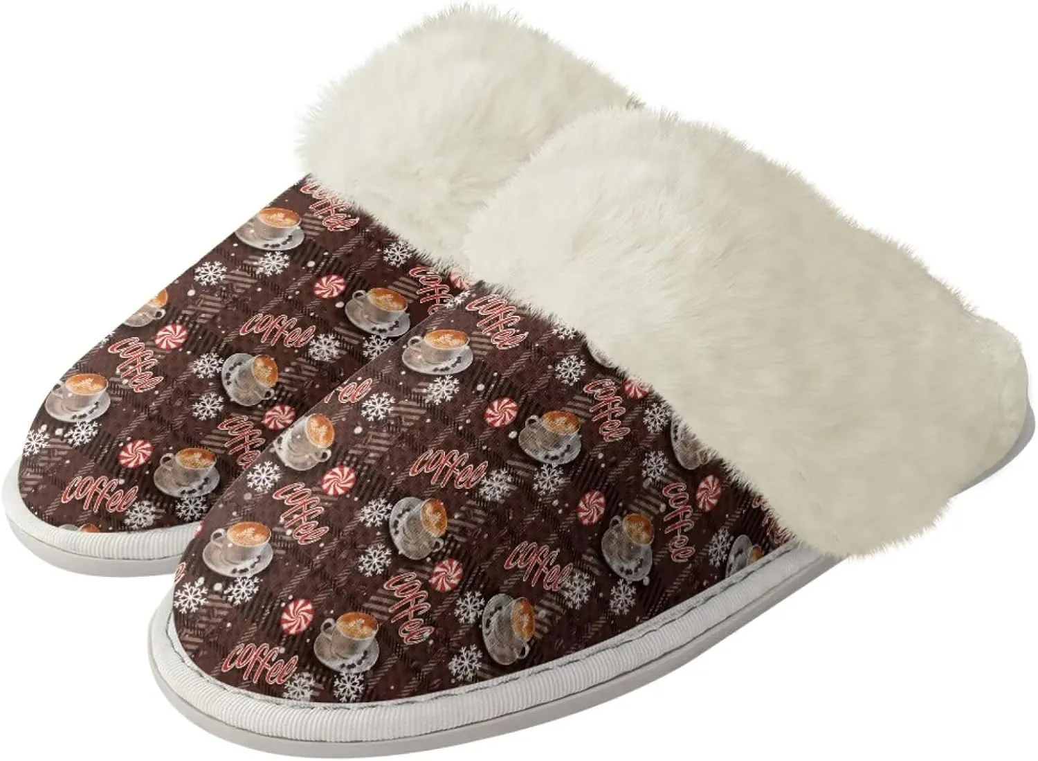 Howilath Fuzzy Slippers Women with Fur Edges House Shoes Bedroom Plush Slippers for Indoor & Outdoor