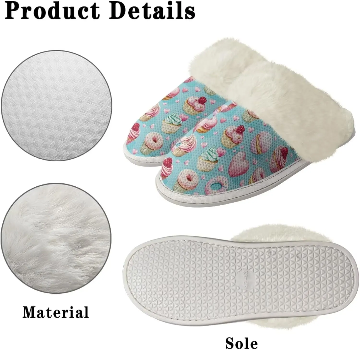 Howilath Fuzzy Slippers Women with Fur Edges House Shoes Bedroom Plush Slippers for Indoor & Outdoor
