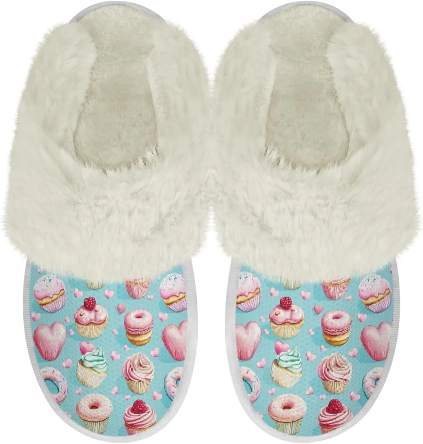 Howilath Fuzzy Slippers Women with Fur Edges House Shoes Bedroom Plush Slippers for Indoor & Outdoor