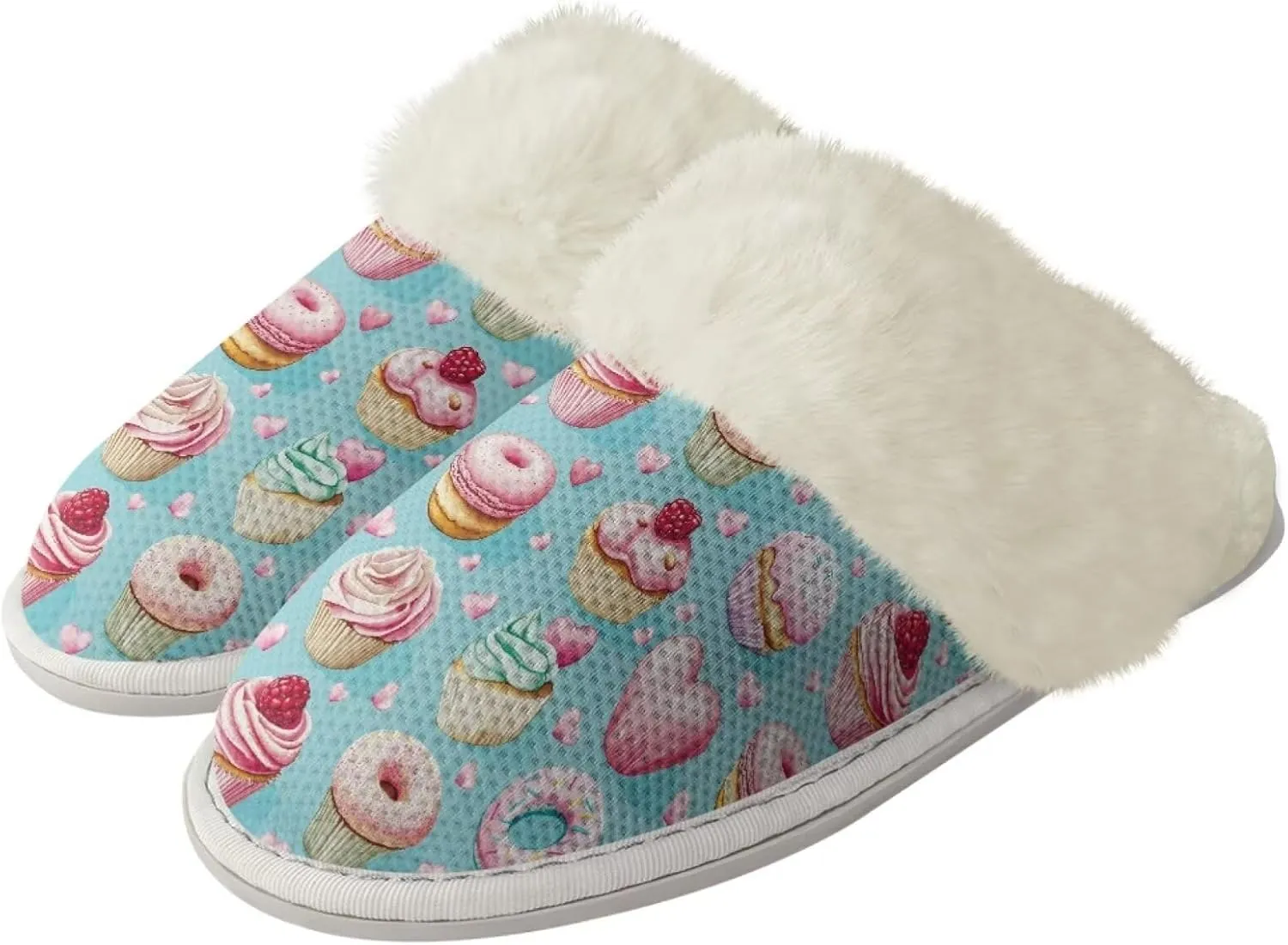 Howilath Fuzzy Slippers Women with Fur Edges House Shoes Bedroom Plush Slippers for Indoor & Outdoor
