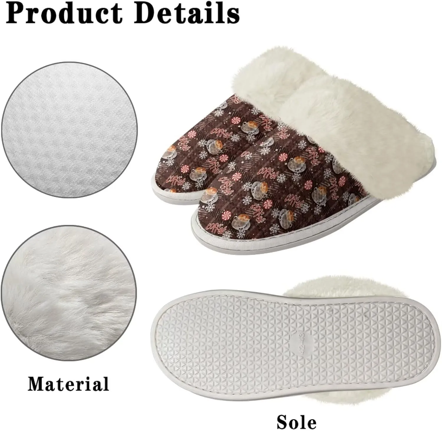 Howilath Fuzzy Slippers Women with Fur Edges House Shoes Bedroom Plush Slippers for Indoor & Outdoor