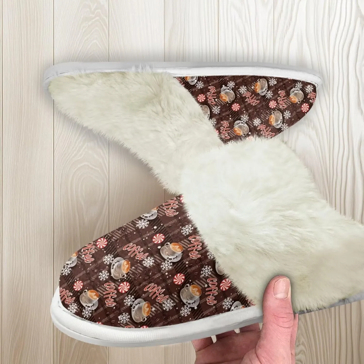 Howilath Fuzzy Slippers Women with Fur Edges House Shoes Bedroom Plush Slippers for Indoor & Outdoor