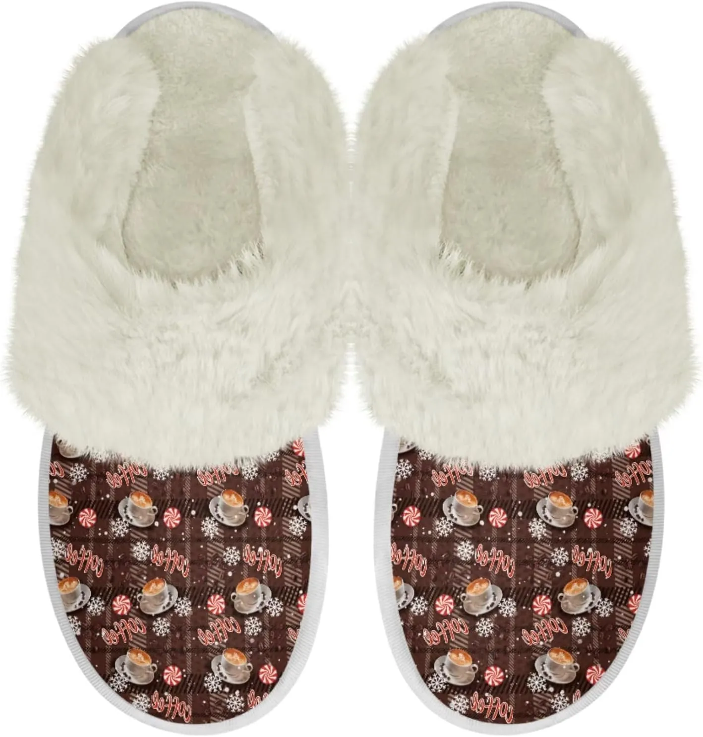 Howilath Fuzzy Slippers Women with Fur Edges House Shoes Bedroom Plush Slippers for Indoor & Outdoor