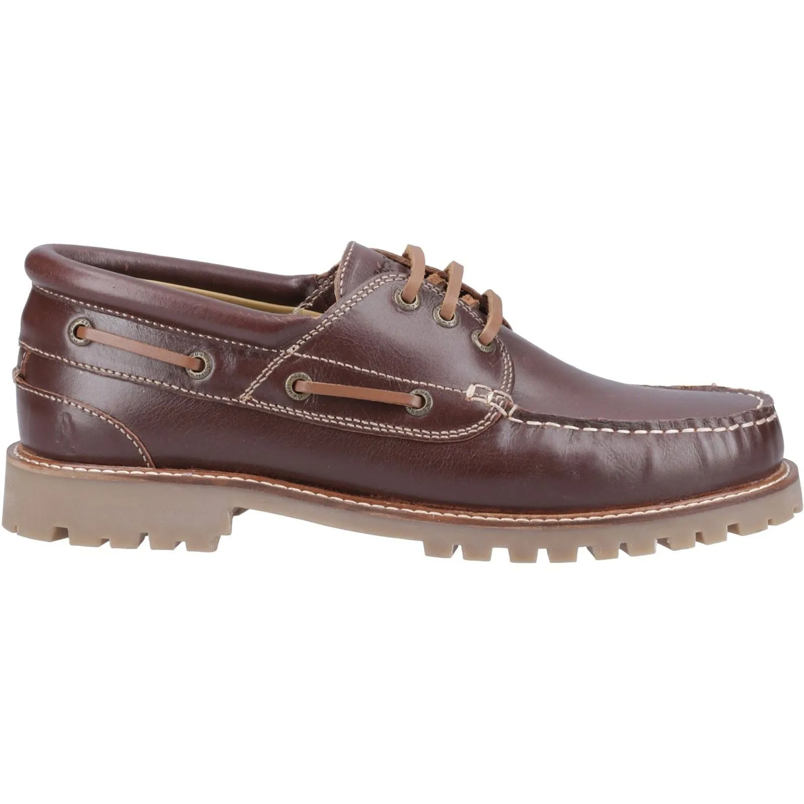 Hush Puppies Weston Leather Men's Brown Boat Shoes