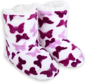 ICONOFLASH Women's Printed Bootie Slipper with Faux Shearling Lining