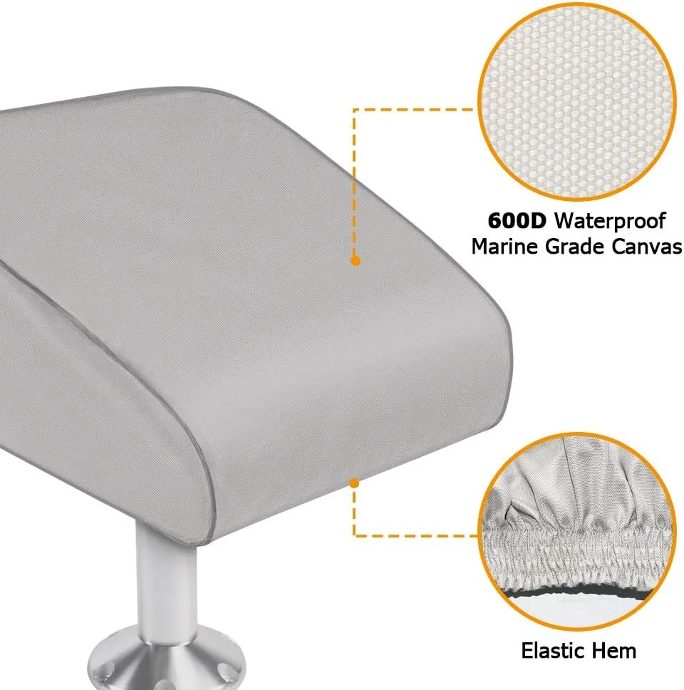iCOVER Boat Folding Seat Cover - 600 Denier Canvas Waterproof Heavy-Duty Weather Resistant Material Trailerable Fishing Chair Covers