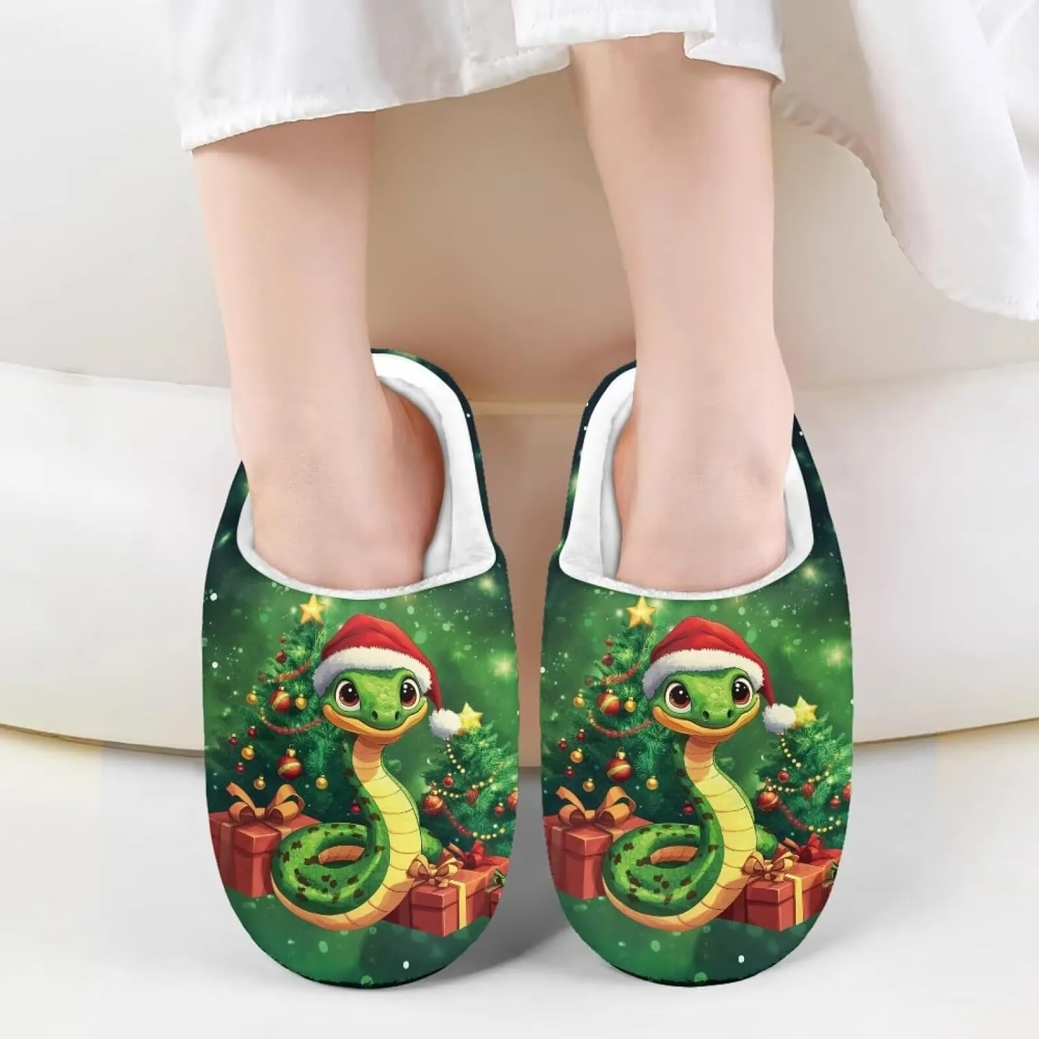 Indoor Home Slippers Kids Toddler Christmas Cozy Slippers Non-Slip Plush Slippers Boys Girls Winter