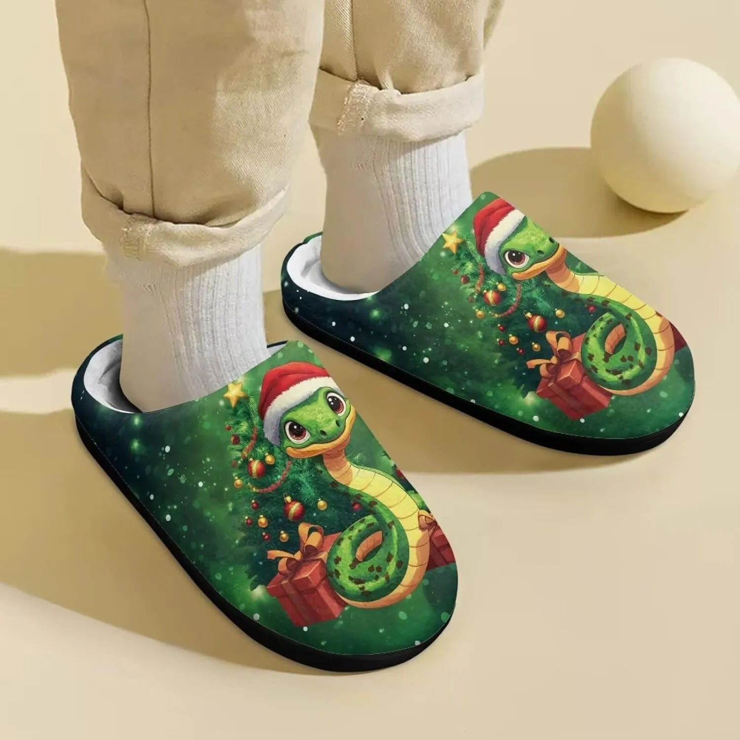 Indoor Home Slippers Kids Toddler Christmas Cozy Slippers Non-Slip Plush Slippers Boys Girls Winter